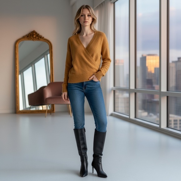 Madewell alpaca wool blend ballet wrap sweater m - Picture 6 of 9